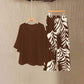 Set de Top Elegante y Fluido y Pantalones Estampados de Wemon