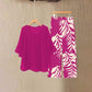 Set de Top Elegante y Fluido y Pantalones Estampados de Wemon