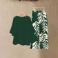 Set de Top Elegante y Fluido y Pantalones Estampados de Wemon