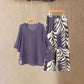 Set de Top Elegante y Fluido y Pantalones Estampados de Wemon