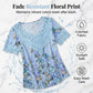 Camiseta de mujer con cuello redondo y ribete de encaje