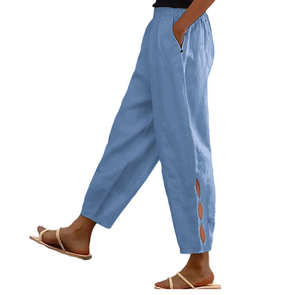 ⏰🔥¡50 % DE DESCUENTO POR TIEMPO LIMITADO! 👖 Pantalones informales de mujer con cintura elástica y bolsillos: cómodos, elegantes y versátiles ✨
