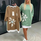 Vestido de dos piezas de felpa con estampado floral para mujer