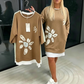 Vestido de dos piezas de felpa con estampado floral para mujer