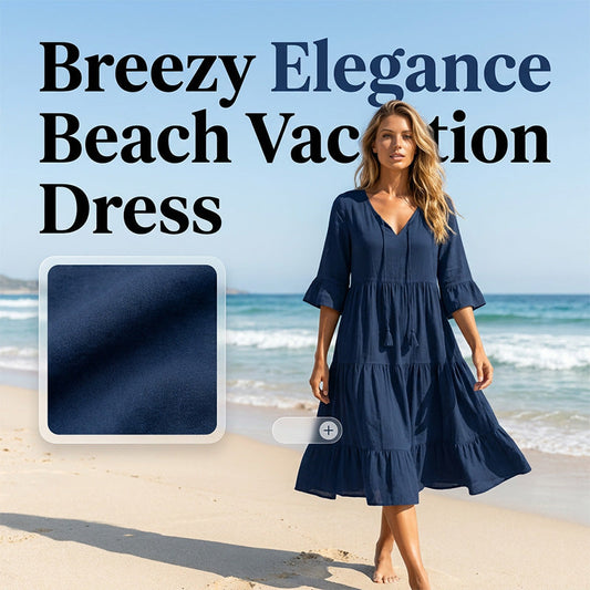 ☀️ 50 % DE DESCUENTO DE VERANO 👗🌊✨ ¡Lleva la brisa marina! Este vestido es tu look costero para el verano.