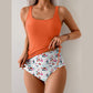 Bañador tankini de cintura alta con estampado floral para mujer