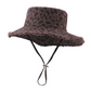 Sombrero de pescador con estampado de leopardo y protección solar para mujer