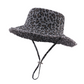 Sombrero de pescador con estampado de leopardo y protección solar para mujer