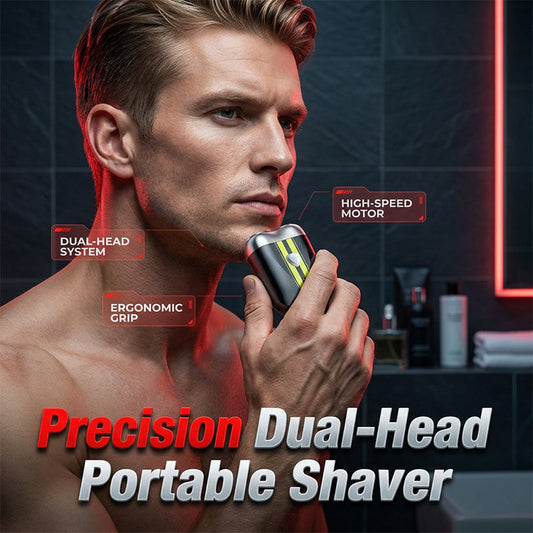 🛒 ¡AHORA CON UN 50 % DE DESCUENTO!☀️Afeitadora portátil de doble cuchilla de precisión: cuerpo de aleación ultradelgado, totalmente lavable y recargable por USB para un afeitado sin esfuerzo y respetuoso con la piel, ideal para llevar a cualquier parte
