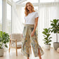 ⏳🔥¡50 % DE DESCUENTO POR TIEMPO LIMITADO! 🌞Pantalones de mujer de corte ancho y cintura alta con estampado floral