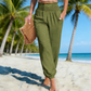 ⏳🔥 ¡50% DE DESCUENTO POR TIEMPO LIMITADO! 🌞 Pantalones harem de cintura alta fruncidos para mujer: comodidad veraniega sin esfuerzo ✨