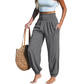 ⏳🔥 ¡50% DE DESCUENTO POR TIEMPO LIMITADO! 🌞 Pantalones harem de cintura alta fruncidos para mujer: comodidad veraniega sin esfuerzo ✨
