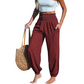 ⏳🔥 ¡50% DE DESCUENTO POR TIEMPO LIMITADO! 🌞 Pantalones harem de cintura alta fruncidos para mujer: comodidad veraniega sin esfuerzo ✨