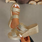 Sandalias de plataforma con tiras trenzadas para mujer