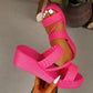 Sandalias de plataforma con tiras trenzadas para mujer