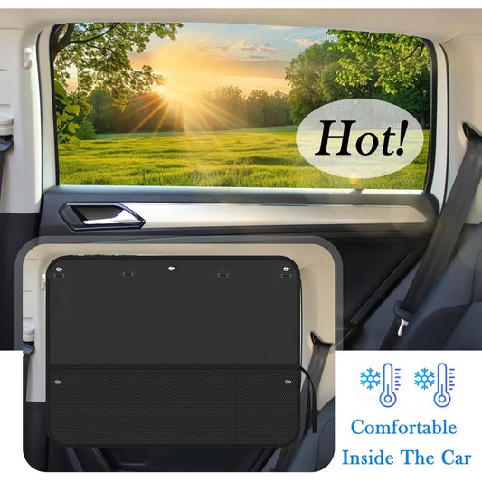 Cortinas para las ventanillas del coche con bolsillos portaobjetos
