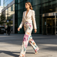 Pantalones informales con estampado floral para mujer