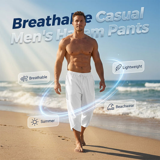 Pantalones capri tipo harén informales para hombre