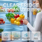 Caja organizadora transparente apilable para frigorífico con asas
