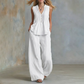🔥Oferta por tiempo limitado: elegante conjunto de top sin mangas y pantalones de corte holgado