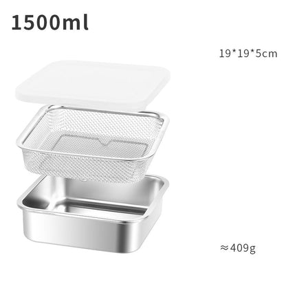 Caja multifuncional 2 en 1 para guardar alimentos y colador