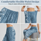 Pantalones de mujer de corte ancho con estampado floral vintage