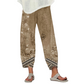 Pantalones de mujer de corte ancho con estampado floral vintage