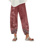 Pantalones de mujer de corte ancho con estampado floral vintage