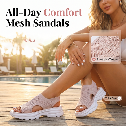 Sandalias de plataforma para mujer de malla transpirable