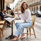 Pantalones informales lisos con lazo decorativo