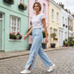 Pantalones informales lisos con lazo decorativo