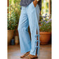 Pantalones informales lisos con lazo decorativo