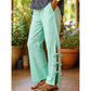 Pantalones informales lisos con lazo decorativo