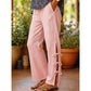 Pantalones informales lisos con lazo decorativo