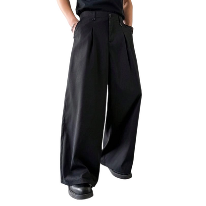 Pantalones de traje de pata ancha de ajuste clásico para hombres