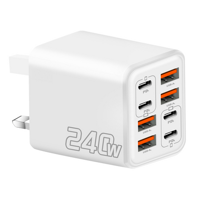 Cargador de pared rápido universal de GaN de 8 puertos