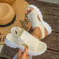 Sandalias de plataforma de malla transpirable para mujer