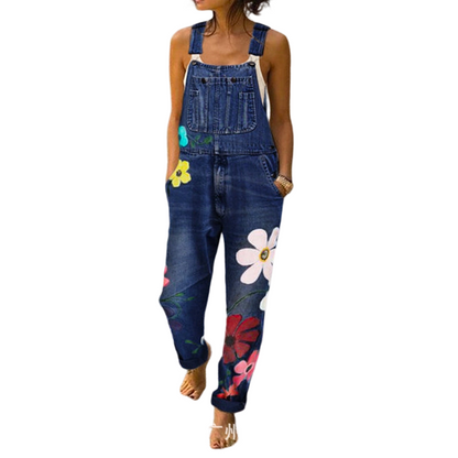 🌸👖Cómodos y desenfadados monos de denim con estampado floral para el verano