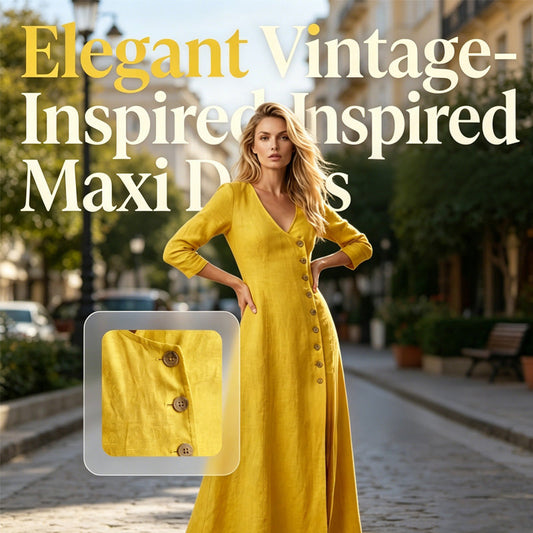 🌺Vestido camisero de manga larga de estilo vintage
