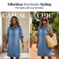 👗Vestido camisero de denim de corte holgado con volantes💙: póntelo y luce un look impecable al instante 💙