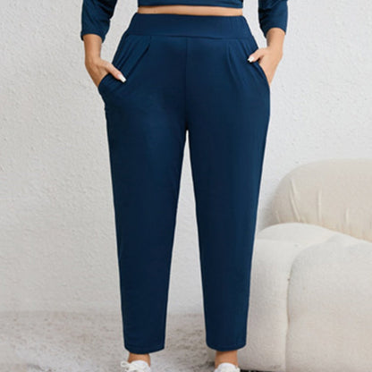 Pantalones ajustados con bolsillos para mujer de tallas grandes