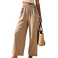Pantalones de mujer de corte ancho con botones decorativos