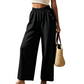 Pantalones de mujer de corte ancho con botones decorativos