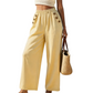 Pantalones de mujer de corte ancho con botones decorativos