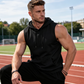 🔥 Camiseta sin mangas con capucha💧 Transpirante · De secado rápido y resistente a la fricción🧢 Capucha que protege del sol y del viento · 🏋️ Ideal para entrenamiento de fuerza, correr y el tiempo libre