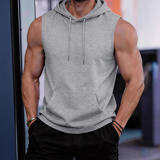 🔥 Camiseta sin mangas con capucha💧 Transpirante · De secado rápido y resistente a la fricción🧢 Capucha que protege del sol y del viento · 🏋️ Ideal para entrenamiento de fuerza, correr y el tiempo libre