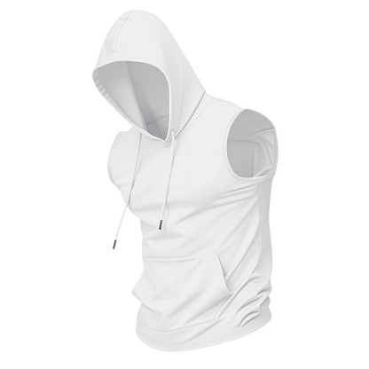 🔥 Camiseta sin mangas con capucha💧 Transpirante · De secado rápido y resistente a la fricción🧢 Capucha que protege del sol y del viento · 🏋️ Ideal para entrenamiento de fuerza, correr y el tiempo libre