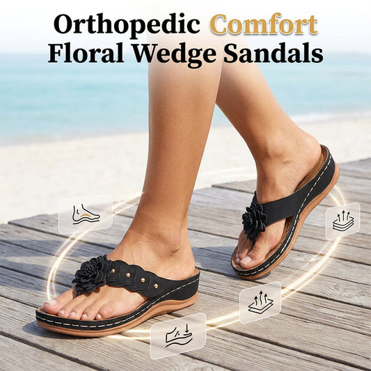 🌷Sandalias de tiras con estampado floral y soporte para el arco para mujer 🌸 Ligeras, elegantes e increíblemente cómodas