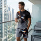 Conjunto de Playera y Shorts para Hombre con Estampado Abstracto