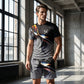 Conjunto de Playera y Shorts para Hombre con Estampado Abstracto